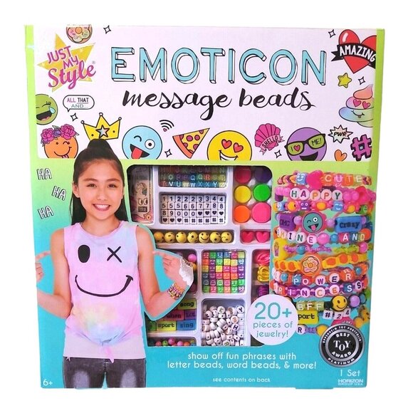 Just My Style Emoticon Message Beads Kit For DIY Jewelry Making With 20+ Pieces - Picture 2 of 8